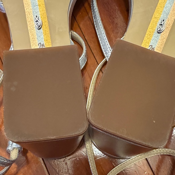 Sam Edelman Silver Block Heel Sandals - Picture 8 of 10